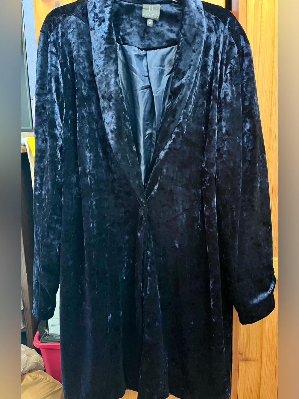 bobeau Navy Blue Velvet Coat